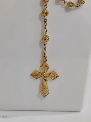 Rosario vintage argento dorato 800