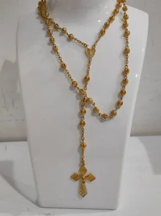 Rosario vintage argento dorato 800