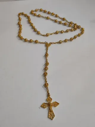 Rosario vintage argento dorato 800