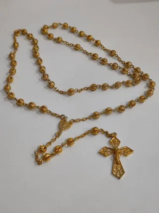 Rosario vintage argento dorato 800