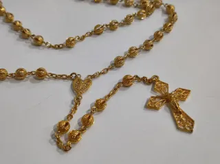 Rosario vintage argento dorato 800