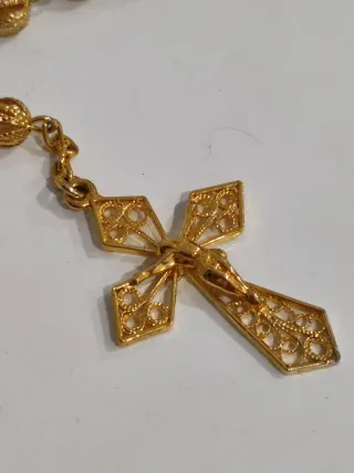 Rosario vintage argento dorato 800