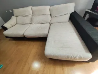 Sofá modular beige y negro