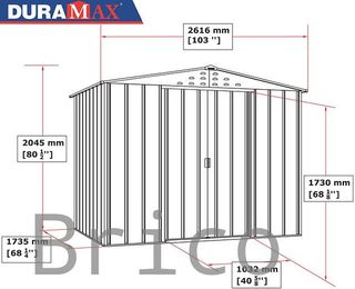Caseta Metálica Top Artemisa 173x261x204 cm - Duramax