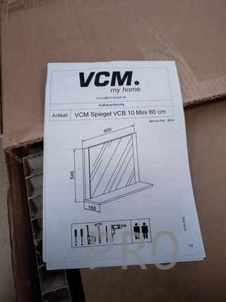 Specchio da parete per bagno con ripiano - VCM