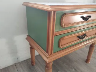 Mesita de noche madera con cajones