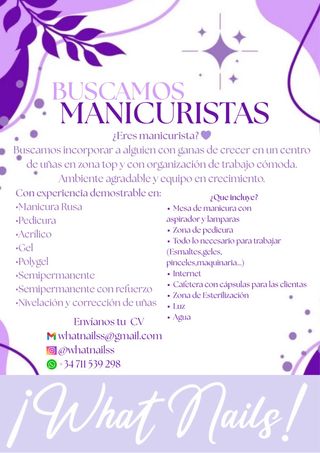 Puesto de trabajo como manicurista