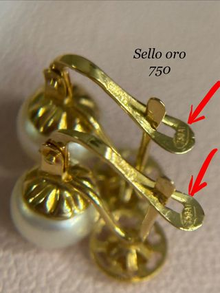 Pendientes Oro 18k Perlas Cultivadas