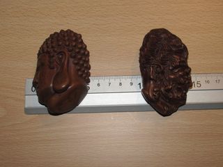 Okimono Japón China netsuke Buda Diablo separados