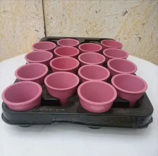 Set 16 Mini Vasi Ceramica Rosa