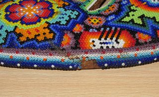 Máscara mexicana México Huichol chaquira 32 x 21