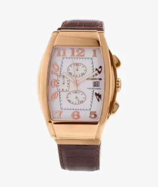 Reloj K&BROSS Italiano Dorado y Marrón