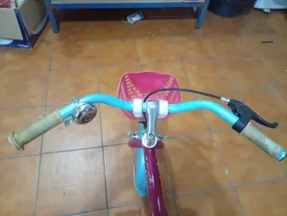 Bicicleta infantil morada y azul