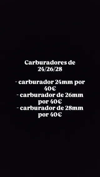 Carburadores 24/26/28mm - 40€