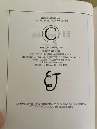El Griffón novela de Alfredo Conde