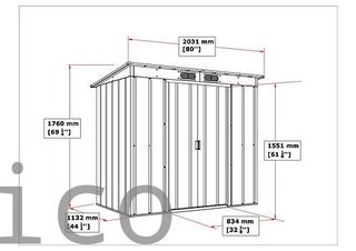 Caseta Metálica Eco Pent Roof 113x176x203 cm - Duramax