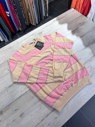 Maglione Brunello Cucinelli cashmere righe rosa