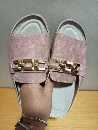 Sandalias cuña verano mujer rosa