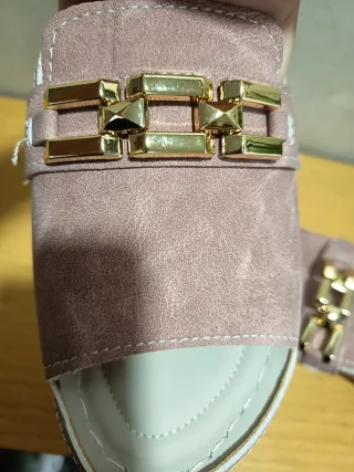 Sandalias cuña verano mujer rosa