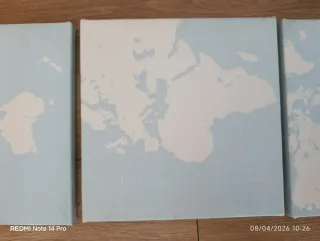 Set 3 quadri Ikea Pjatteryd planisfero