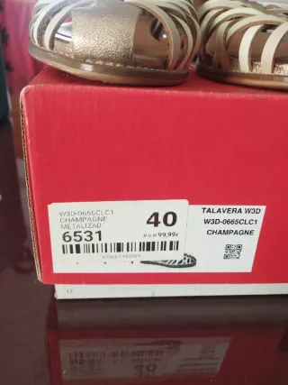 Sandalias Pikolinos T40 Oro y Blanco