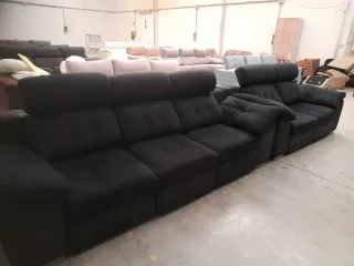 Sofá 4+3 plazas negro