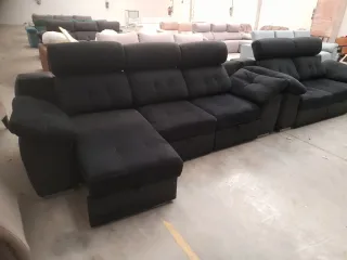 Sofá 4+3 plazas negro