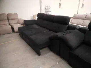 Sofá 4+3 plazas negro