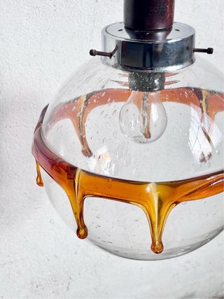 Lampadario Murano Vetro Soffiato Anni '70 Gocce