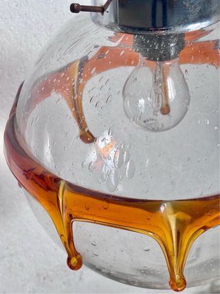 Lampadario Murano Vetro Soffiato Anni '70 Gocce