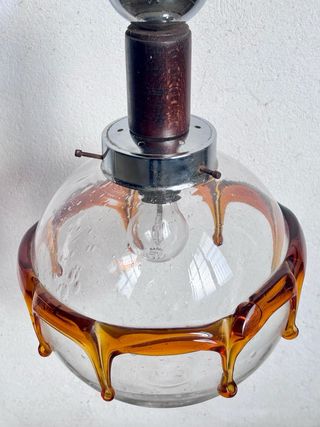 Lampadario Murano Vetro Soffiato Anni '70 Gocce