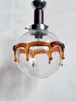 Lampadario Murano Vetro Soffiato Anni '70 Gocce