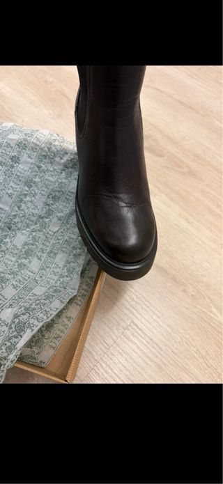 Botas UNISA piel marrón plataforma tacón