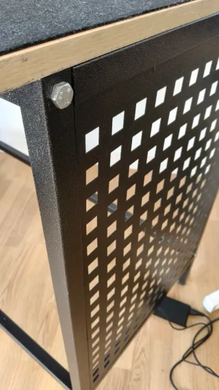 Mesa alta mostrador acero negro y madera