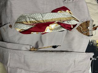 Traje campero rayas burdeos/marrón