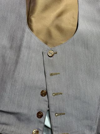 Traje campero rayas burdeos/marrón