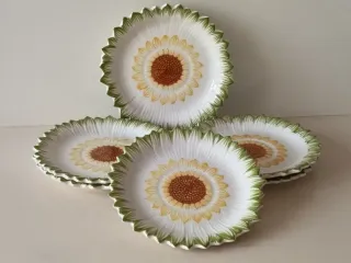 Juego 4 Platos Cerámica Flor