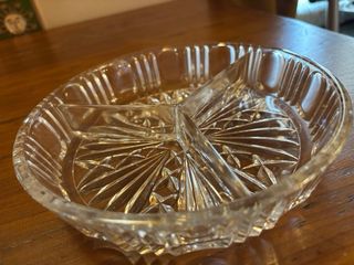 Antipastiera in cristallo a 3 scomparti