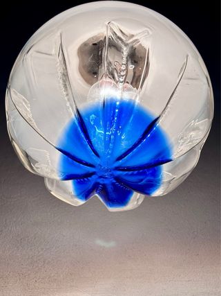 Lampadario Vetro Soffiato Murano Globo Blu