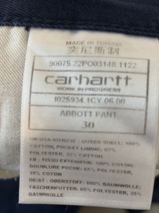 Pantalones Carhartt Azul Marino Talla 30