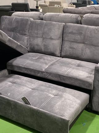 Sofá cama chaise longue gris - BARATO!
