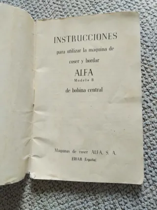 Instrucciones Máquina Coser Alfa Modelo B