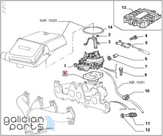 Junta soporte mariposa inyección Fiat Uno 1.0-1.1