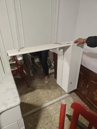 Mueble baño lavabo mármol y espejo