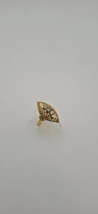 Anillo Vintage Oro 18K Amatista y Circonitas