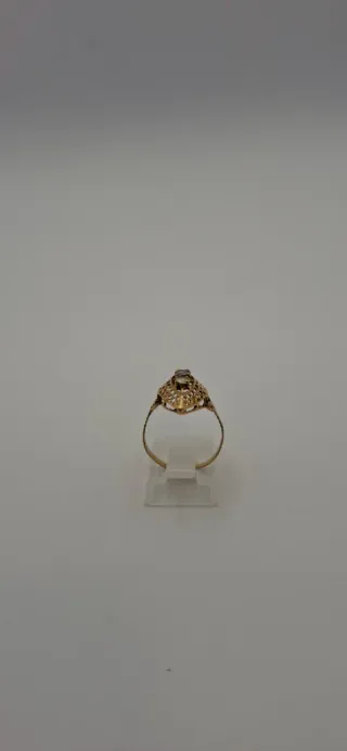 Anillo Vintage Oro 18K Amatista y Circonitas