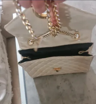 Elegante Borsa Imbottitura Beige Vintage