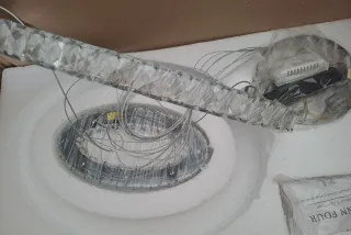 Lampadario ovale brillante argento