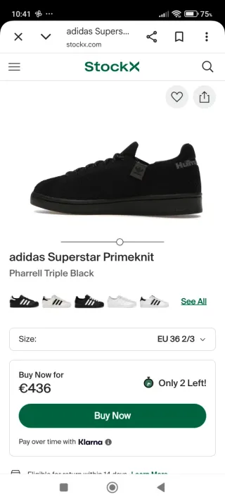 Adidas Superstar Pharrell Triple Black Talla 38