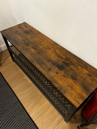 Banco Zapatero con Estantes Metálicos